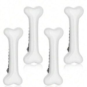 White Bone-Shaped Hair Clips